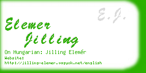 elemer jilling business card
